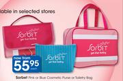 Sorbet Pink Or Blue Cosmetic Purse Or Toiletry Bag-Each