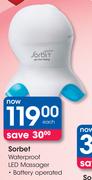 Sorbet Waterproof LED Massager-Each