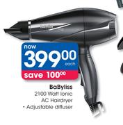 BaByliss 2100 Watt Ionic AC Hairdryer