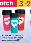 Clicks Plastic Travel Mugs-Each