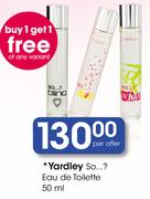 Yardley So...? Eau De Toilette-50ml Per Offer