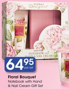 Floral Bouquet Notebook With Hand & Nail Cream Gift Set-Per Set