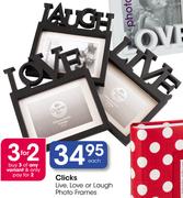Clicks Live, Love Or Laugh Photo Frames-Each