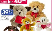 Sitting Puppy Or Bears Or Twin Teddy-Each
