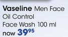 Vaseline Men Face Oil Control Face Wash-100Ml