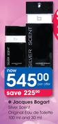 Jacques Bogart Silver Scent Original Eau De Toilette-100ml And 30ml-Per Offer