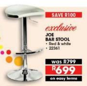 Joe Bar Stool Red & White-Each
