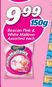 Beacon Pink & White Mallows Assorted-150g Each