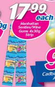 Manhattan Senties/Wine Gums Strip-4 x 30g Each