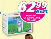 Dewfresh Full Cream Long Life Milk-6 x 1Ltr