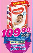 Huggies Dry Comfort Disposable Nappies Assorted-44's/50's/58's/66's Each