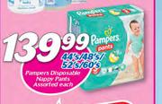 Pampers Disposable Nappy Pants Assorted-44's/48's/52's/60's Each