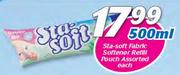 Sta Soft Fabri Softener Refill Pouch Assorted-500ml Each