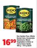 Koo Garden Peas,Whole Kernel Corn,Creamstyle Sweetcorn,Mixed Veg In Brine Or Curry Sauce-400g-410g
