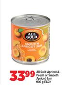 All Gold Apricot & Peach Or Smooth Apricot Jam-900g Each