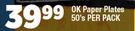 OK Paper Plates-50's Per Pack