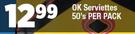 Ok Serviettes-50's Per Pack