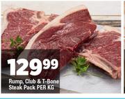 Rump, Club & T-Bone Steak Pack-Per Kg