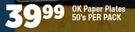 Ok Paper Plates-50's Per Pack