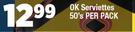 Ok Serviettes-50's Per Pack