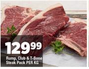 Rump, Club & T-Bone Steak Pack-Per Kg