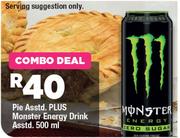 Pie Assorted Plus Monster Energy Drink Assorted 500ml-Combo Deal
