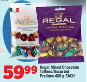 Regal Mixed Chocolate Toffees/Assorted Pralines-400g Each