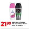 Shield Anti Perspirant Roll On For Men Or Women Assorted-50ml Each