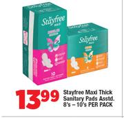 Stayfree Maxi Thick Sanitary Pads Assorted-8's-10's Per Pack