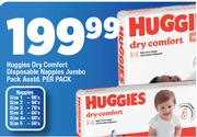 Huggies Dry Comfort Disposable Nappies Jumbo Pack Assorted-Per Pack