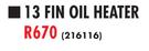 Goldair 13 Fin Oil Heater