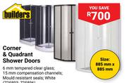 Builders Corner & Quadrant Shower Doors White 725893, 725896
