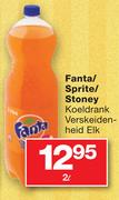 Fanta/Sprite/Stoney Koeldrank Verskeidenheid-2Ltr