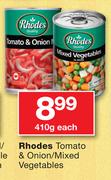 Rhodes Tomato & Onion/Mixed Vegetables-410g Each