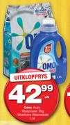 Omo Auto Waspoeier-2kg or Vloeibare Wasmiddel-1.5Ltr Each