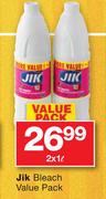 Jik Bleach Value Pack-2 x 1Ltr