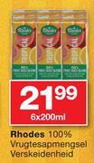 Rhodes 100% Vrugtesapmengsel Verskeidenheid-6 x 200ml