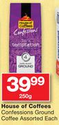 House of Coffees Confessions Ground Coffee Assorted-250g