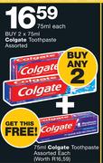 Colgate Toothpaste Assorted-2 x 75ml