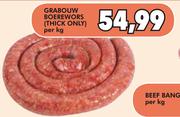 Grabouw Boerewors(Thick Only)-Per Kg