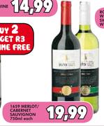1659 Merlot/Cabernet Sauvignon-750ml Each