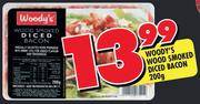 Woody's Wood Smoked Diced Bacon-200g