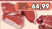 Steak Pack(T-Bone, Rump & Club)-Per Kg
