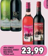 4Th Street Natural Sweet Red/Rose-750ml Each