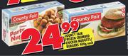 Country Fair Frozen Crumbed Chicken Nuggets/Burgers-400g Each