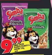 Simba Salted Peanuts/Peanuts & Raisins-150g Each