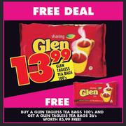 Glen Tagless Tea Bag-100's + Free Glen Tagless Tea Bags 26's