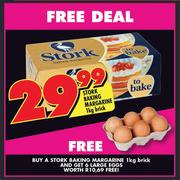 Stork Baking Margarine Brick-1Kg  + Free 6 Large Eggs