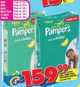 Pampers Active Baby Jumbo Pack Disposable Nappies-Per Pack