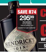 Hendrick's Small Batch Handcrafted Gin-750ml